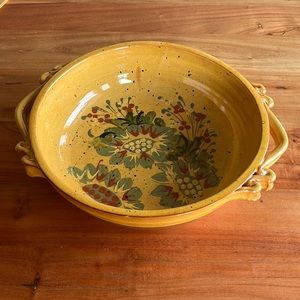 Vintage F.F Griffi Sud and Co Terragha Handpainted Terracotta Serving Dish 12”